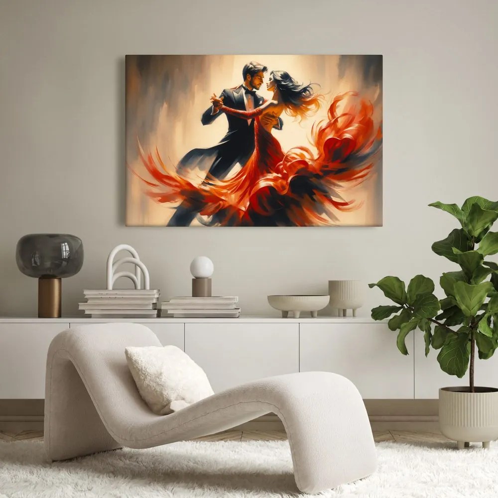 Quadro su tela – Danza in abbraccio di fuoco