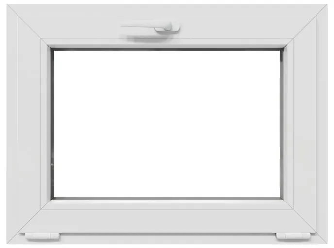Finestra in PVC bianco L 90 x H 60 cm, 1 anta ribaltabile