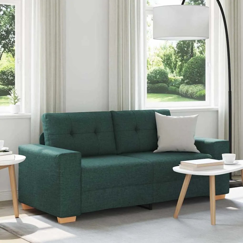 Divano Divanetto Verde Scuro 140 Cm İn Tessuto /