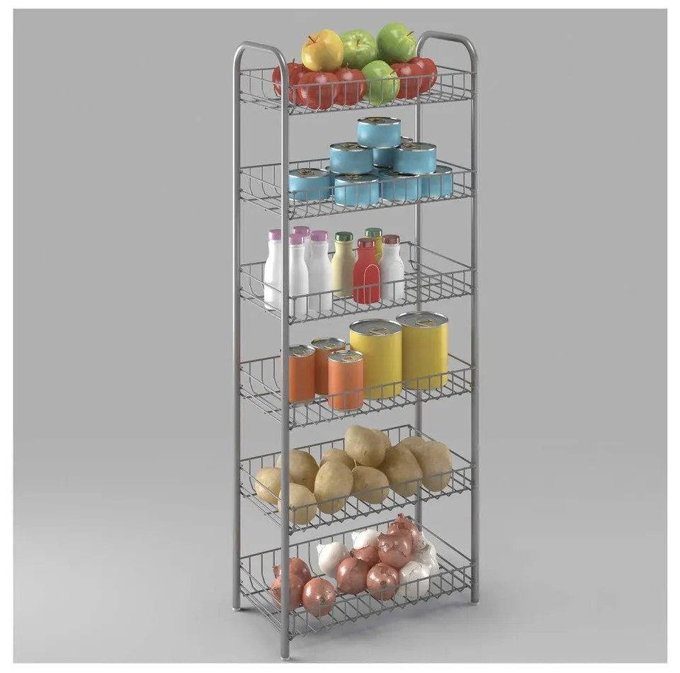 Scaffale bianco in metallo 41x104x23 cm Monaco – Metaltex