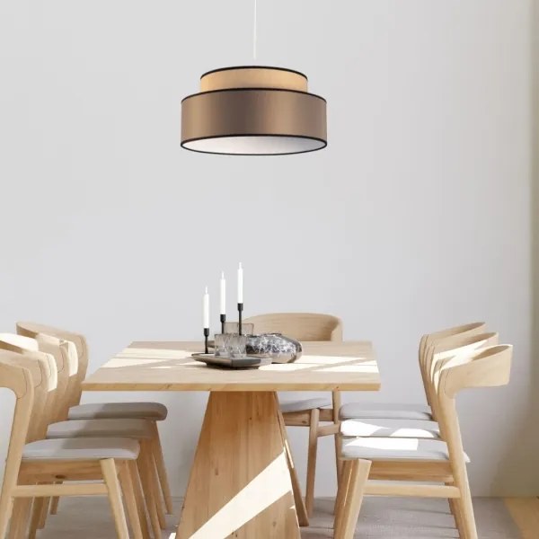 Lampadario a sospensione con filo GRACE 1xE27/60W/230V diametro 40 cm beige/marrone