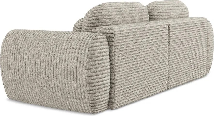 Divano marrone chiaro allungabile/con contenitore con rivestimento in velluto a coste 266 cm Kini – Makamii