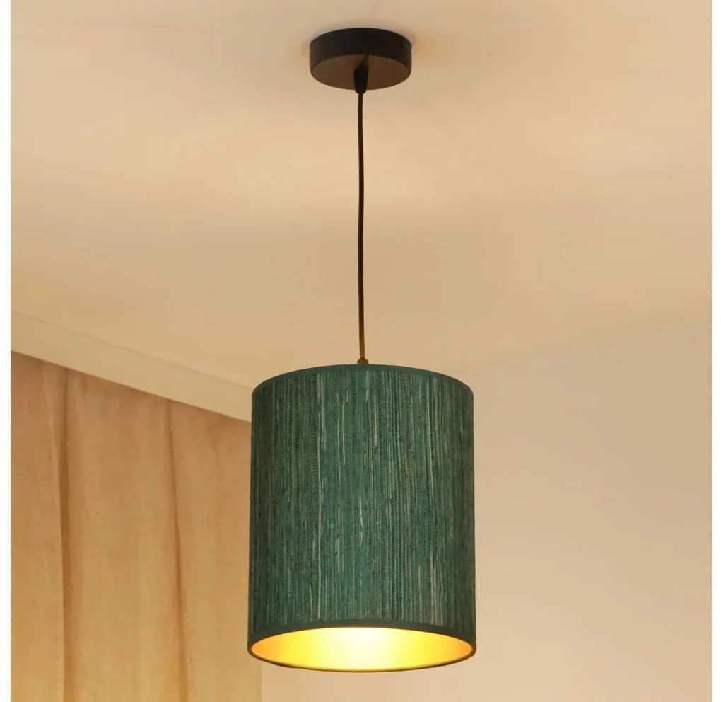 Brilagi - Lampadario a sospensione con filo BOSTON ROLLER 1xE27/15W/230V diametro 21 cm verde/oro