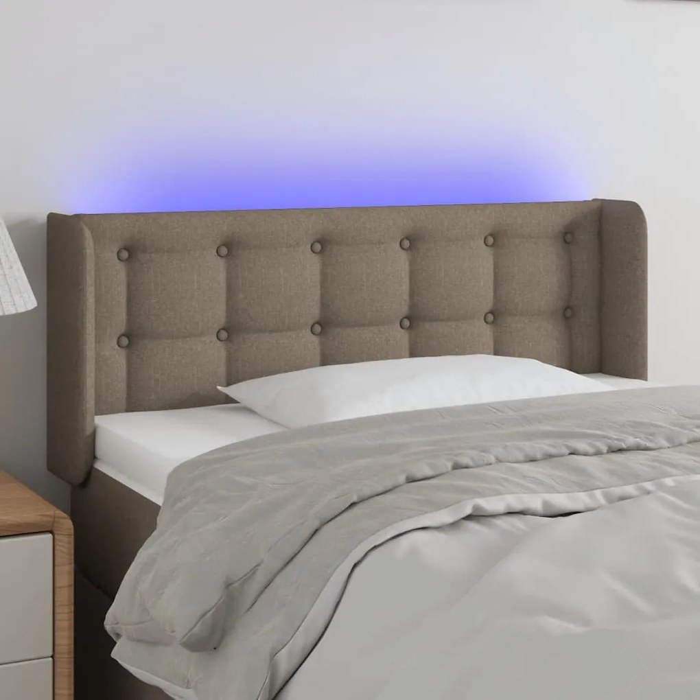 Testiera A Led Tortora 83x16x78/88 Cm İn Tessuto /