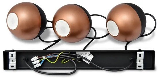 Lampadario LED a sospensione con filo MIDWAY 3xGU10/4,8W/230V nero/rame