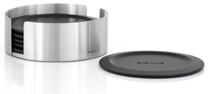 Set di sottobicchieri neri/argentati in silicone 6 pz Lareto – Blomus