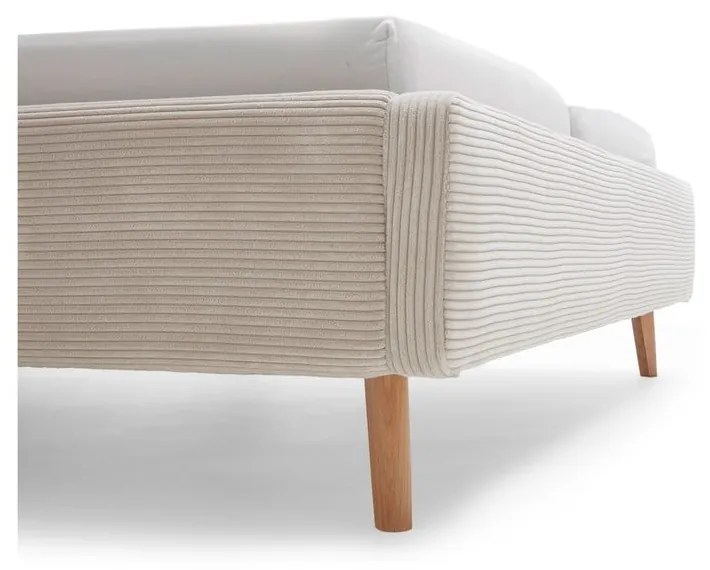 Letto matrimoniale imbottito beige 180x200 cm Mattis Cord - Meise Möbel