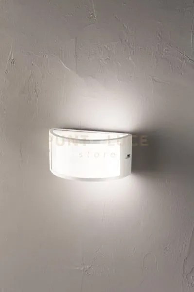 Applique fabius bianco 1 luce attacco e27 biemissione ip44 l.25cm