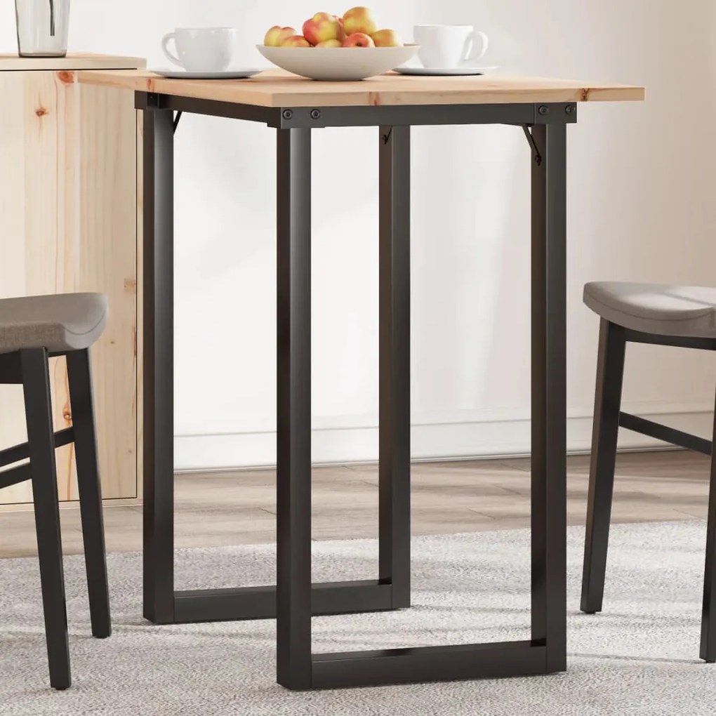 Tavolo da pranzo telaio a o 80x50x75,5 cm massello pino e ghisa