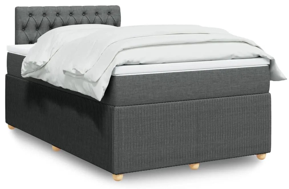 Giroletto A Molle Con Materasso Grigio Scuro 120x190cm Tessuto /