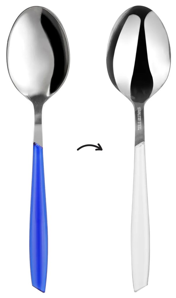 Cucchiaio da tavola sfuso bicolore blu e bianco