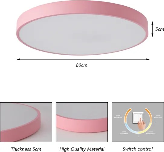 Brilagi - Plafoniera LED POOL 100W/230V 3000/4000/6000K 80 cm rosa