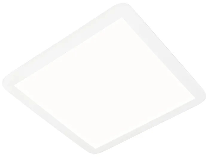 Plafoniera bianca 40 cm quadrata con LED dimmerabile a 3 livelli IP44 - Steve