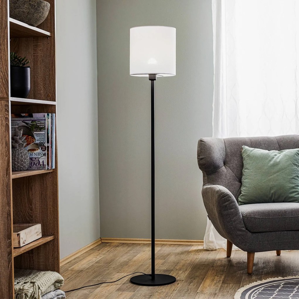 Lampada da terra Harris Argon, Nero, Soggiorno / Sala da pranzo, Tessuto / Stoffa / Seta, Lampada da terra