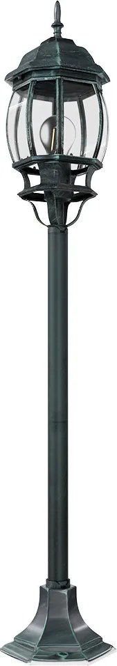 Lampione Storico Lanterna 110cm E27 IP54 Verde Anticato - Serie BELLINI