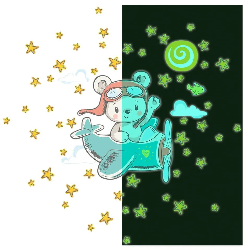 Adesivo murale per bambini 30x25 cm Pilot Bear - Ambiance