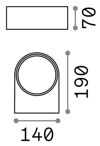 Applique Moderna Iko Metallo Antracite 1 Luce E27