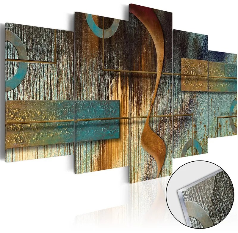 Quadri su vetro acrilico  Exotic Note [Glass]  Colore Blu, Dimensioni e Misure 100x50