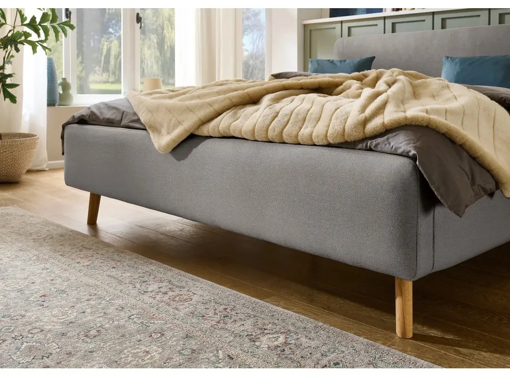 Letto matrimoniale imbottito grigio chiaro rete non inclusa 180x200 cm Mattis – Meise Möbel