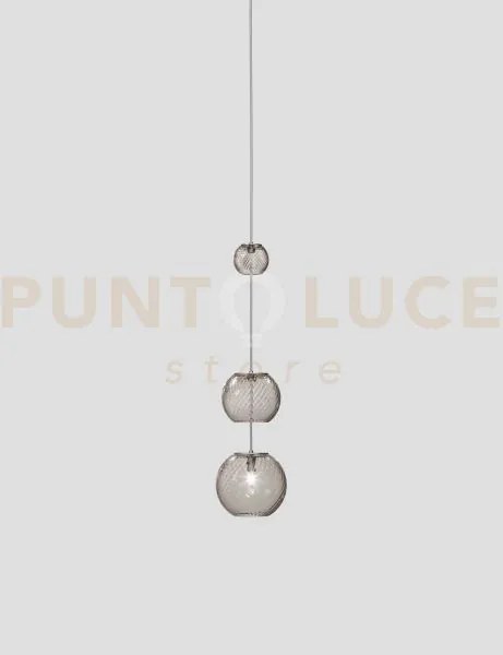 Oto sospensione peab fume' rigato nickel satinato 1 luce attacco g9