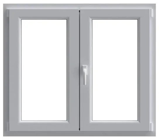 Finestra in PVC bianco L 140 x H 120 cm, 2 ante apertura a destra