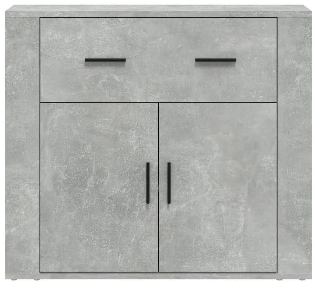 Credenza grigio cemento 80x33x70 cm in legno multistrato