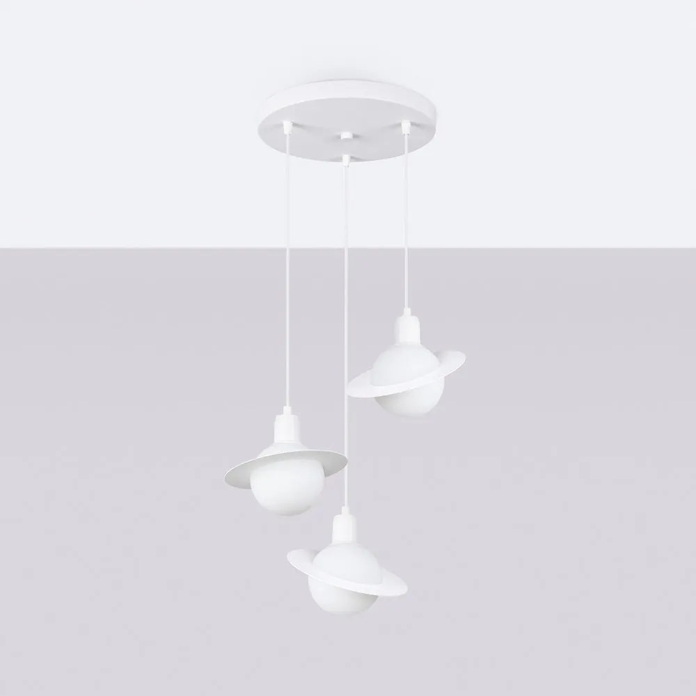 Lampada per bambini bianca con paralume in vetro Mab – Sollux