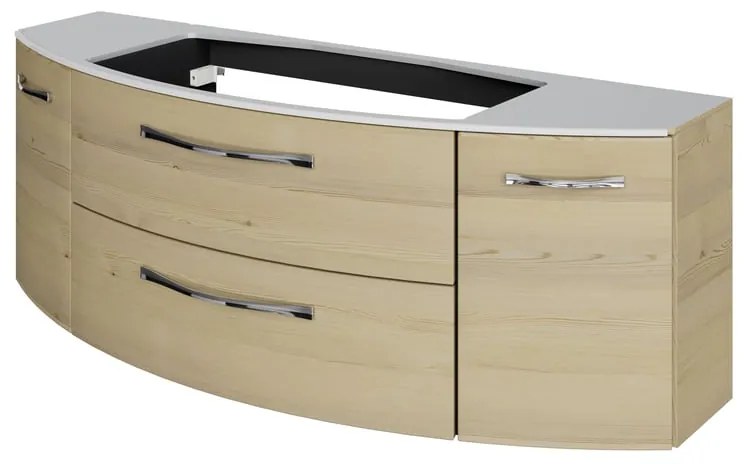 Mobile da bagno sospeso sotto lavabo L 139 x H 49.2 x P 46.2 cm rovere, 2 cassetti, 2 ante PELIPAL Cassca