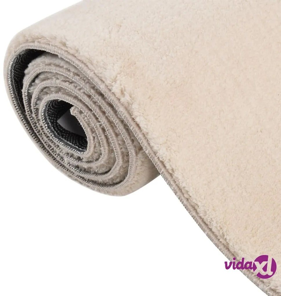 vidaXL Tappeto Lavabile Soffice Pelo Corto 200x290cm Antiscivolo Beige