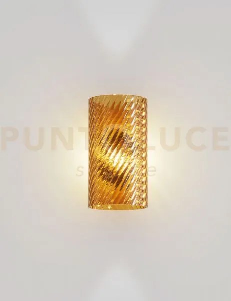Armonia applique a parete 20 ambra scura rigadin oro satinato 1 luc...