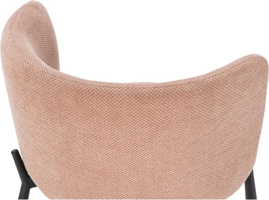 Set di sedie da pranzo color pesca in imbottito 2 pz Ginny – MOME