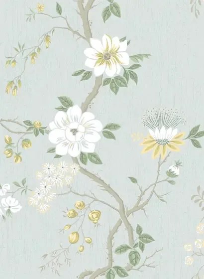 Cole & Son Carta da parati Camellia - Lemon/ Sage