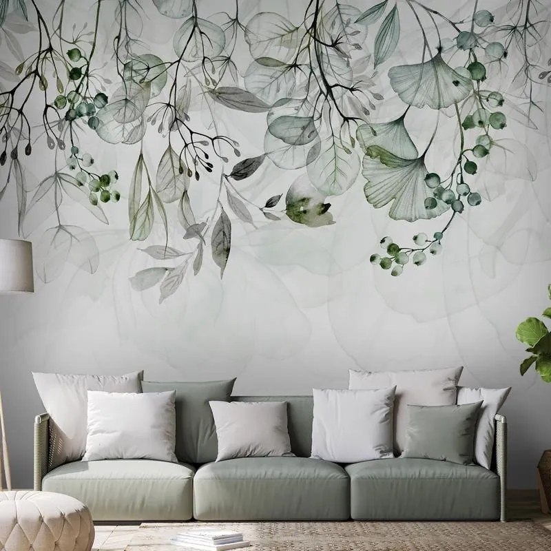 Fotomurale adesivo  Foggy Nature  Green  Larghezza x Altezza Home decor 245x175