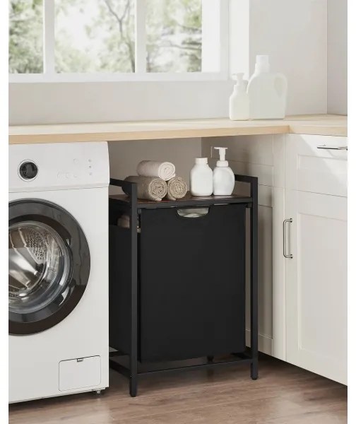 Cesto portabiancheria REX marrone/nero