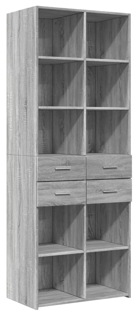 Credenza grigio sonoma 70x42,5x185 cm in legno multistrato