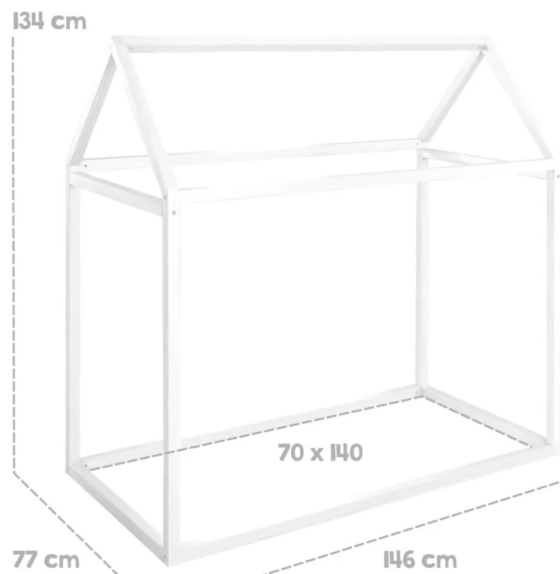Box letto bianco 70x140 cm Montessori - Roba