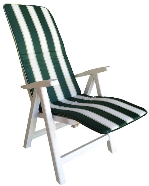 Cuscino imbottito pieghevole copri sdraio sedia 50x154 con bordino VERDE