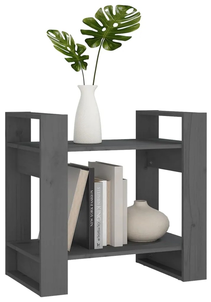 Libreria/Divisorio Grigio 60x35x57 cm in Legno Massello di Pino