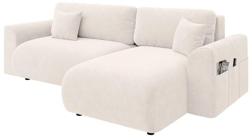 Divano angolare bianco allungabile (con composizione variabile) Lorine – Ropez