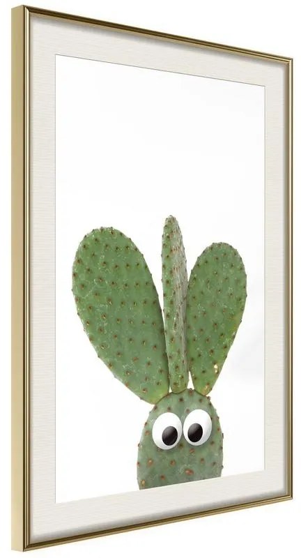 Poster  Funny Cactus III  Cornice Quadri Cornice d'oro con passe-partout, Larghezza x Altezza Home decor 20x30