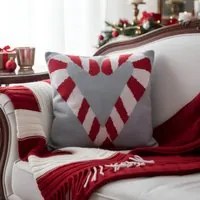 Cuscino divano natalizio 40x40 cm Bastoncini cuore