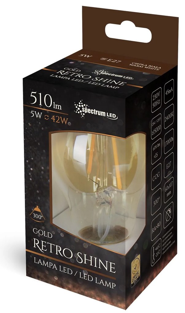 Bulbo lampadina LED calda E-27 230V 5W Edison 14459