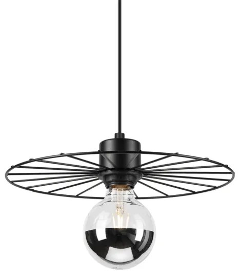 Lampadario a sospensione con filo MONTANA 1xE27/15W/230V diametro 30 cm nero