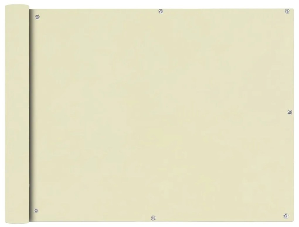 Paravento Da Balcone İn Tessuto Oxford 90x600 Cm Crema /