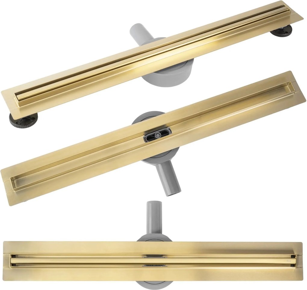 Scarico lineare REA Neox Slim pro Brush Gold 80