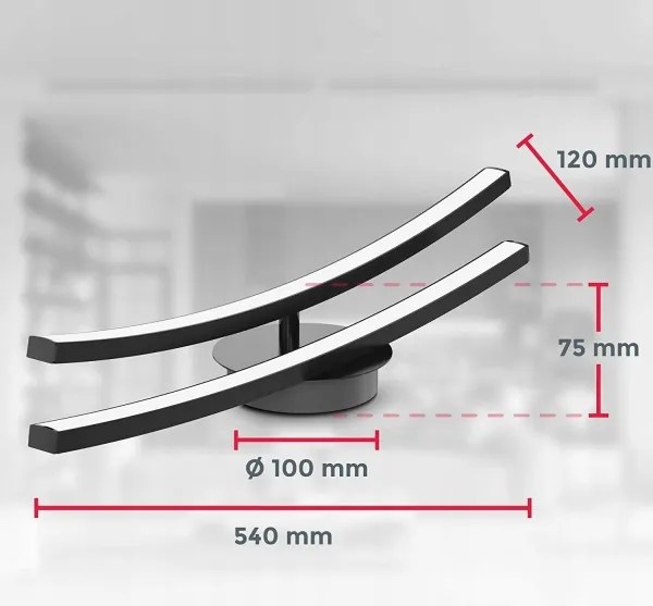 Plafoniera LED 2xLED/6W/230V 3000K nero