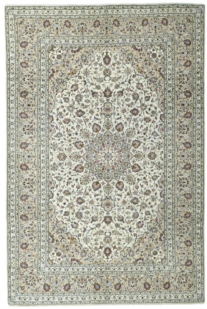 Kashan Tappeto 200 x 300 Beige (Iran) Annodato A Mano