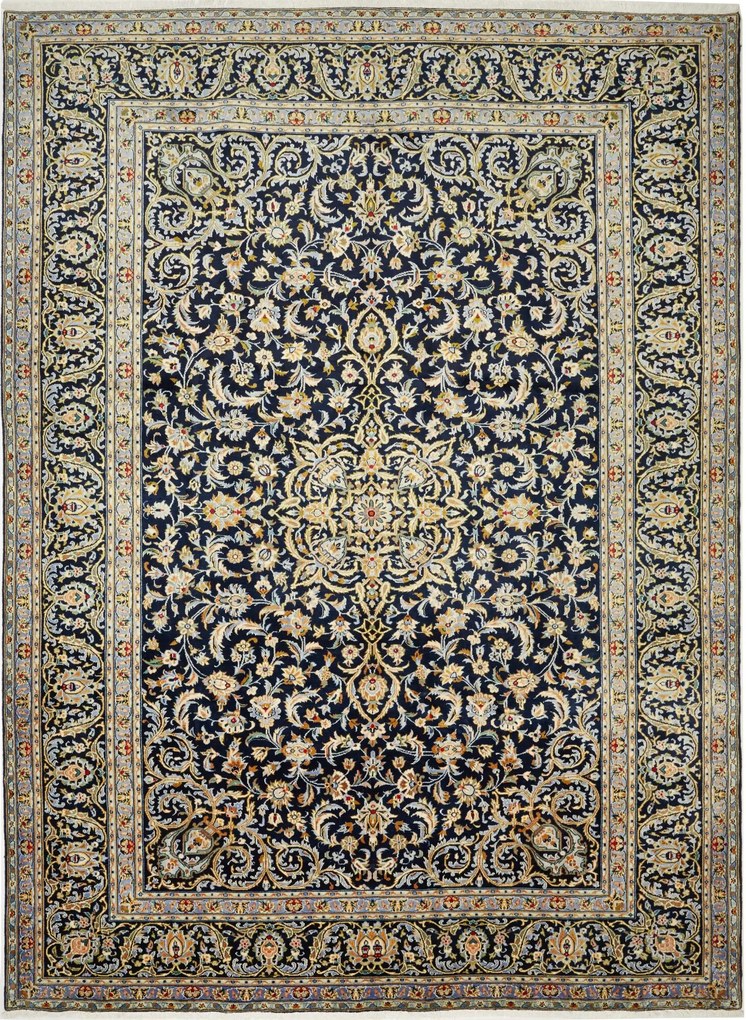 Kashan Tappeto persiano 280 x 380 Blu (Iran) Annodato A Mano