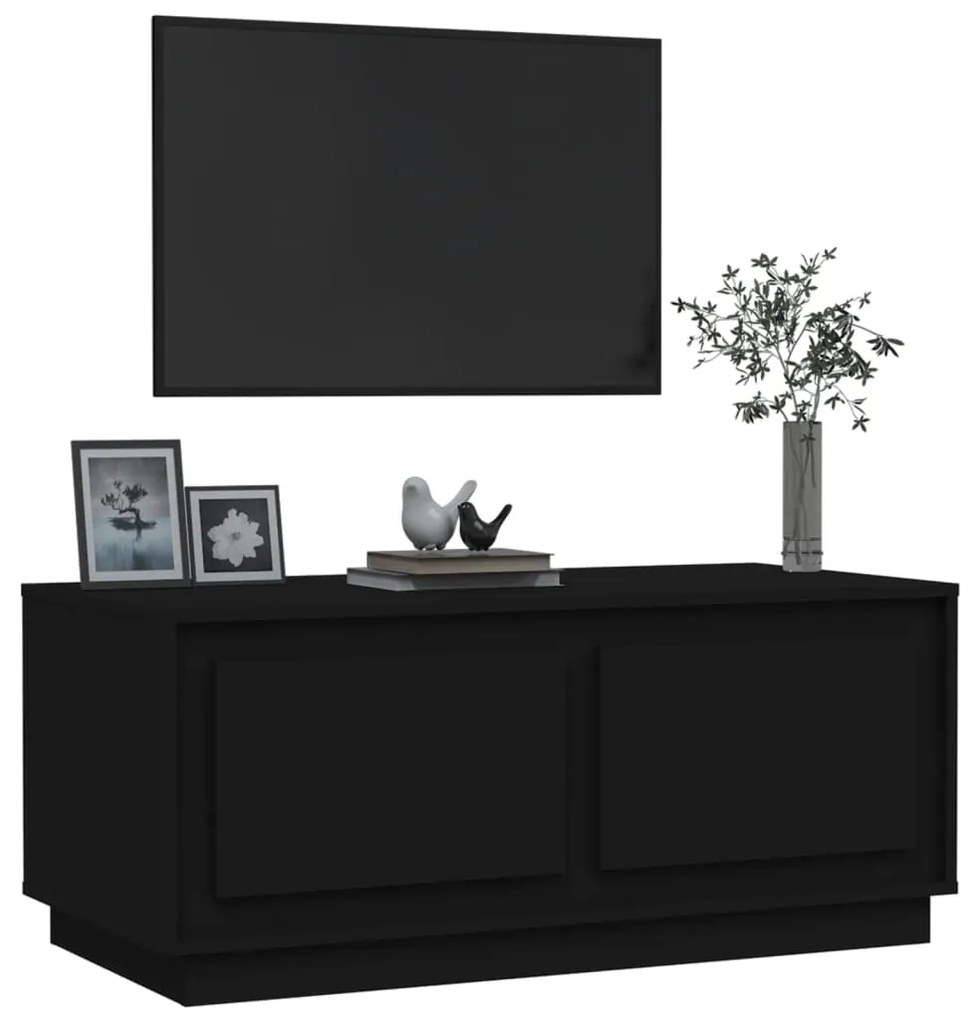 Tavolino da salotto nero 102x50x44 cm in legno multistrato