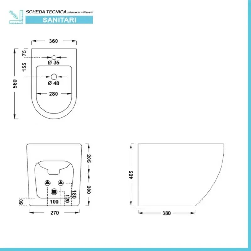 Sanitari filo muro senza brida con copriwater soft-close Tokyo
